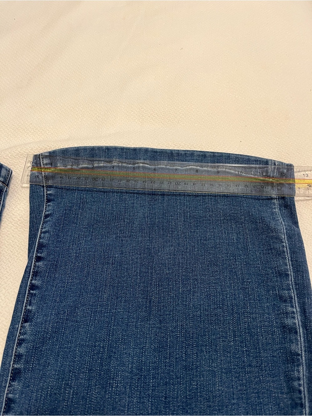 White House Black Market High Rise Mariner Blue Jeans with Wide Legs - Picture 7 of 7